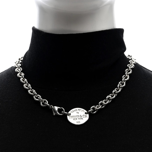 Tiffany & Co. Jewelry - TIFFANY & CO. RETURN TO TIFFANY OVAL TAG CHOKER NECKLACE – STERLING SILVER